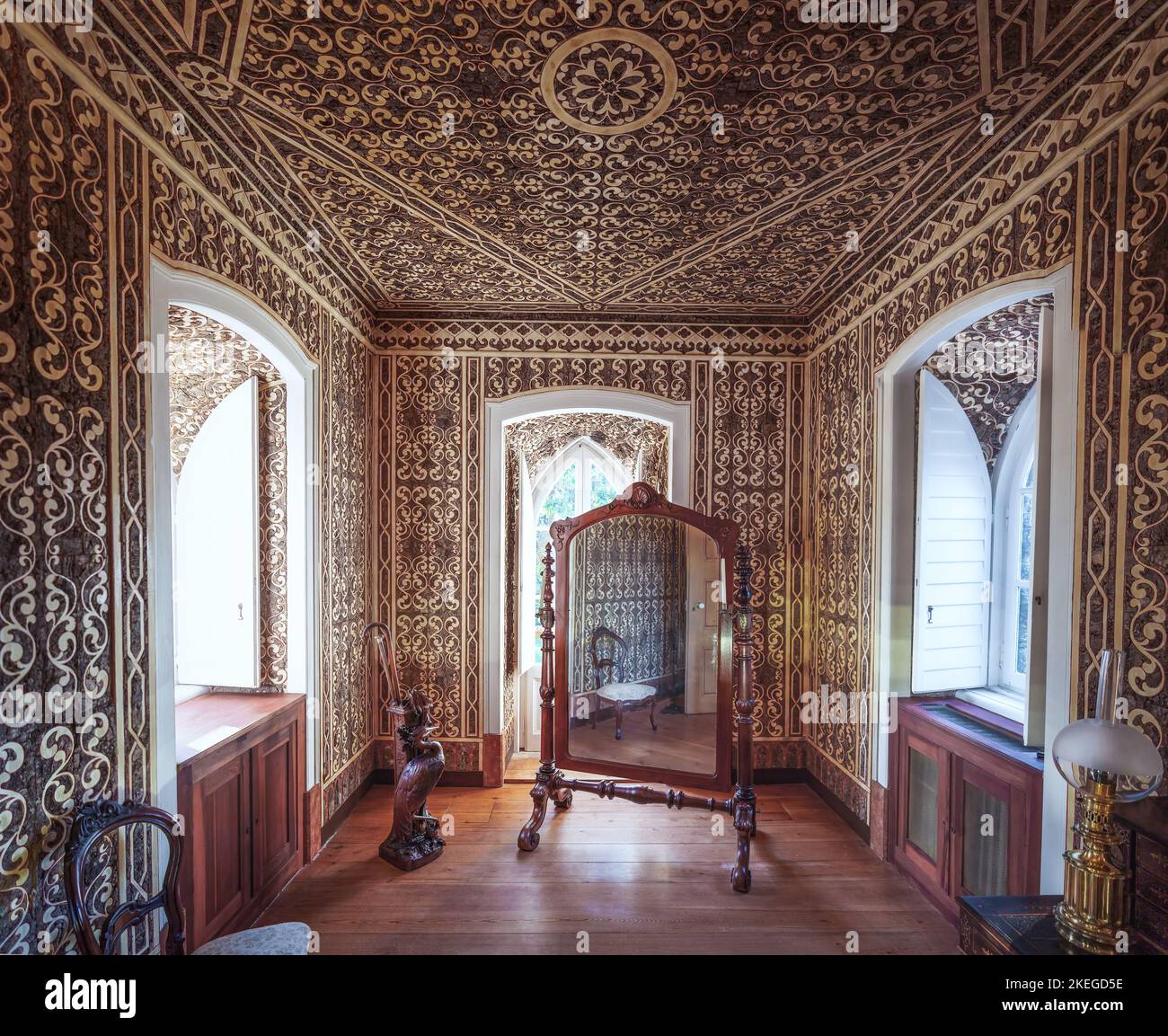 Umkleideraum oder Königspalast der Gräfin von Edla im Pena Palace Park - Sintra, Portugal Stockfoto