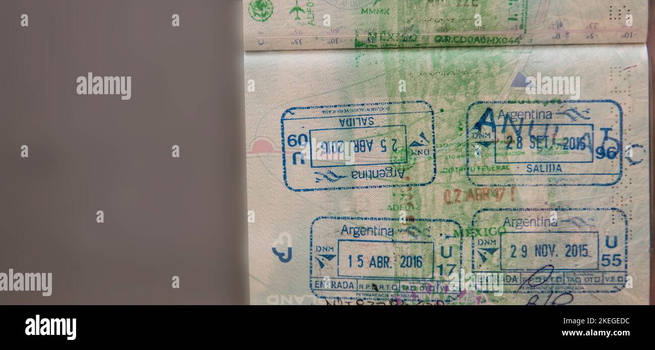 Argentinien Passstempel mit Kopieplatz Stockfoto