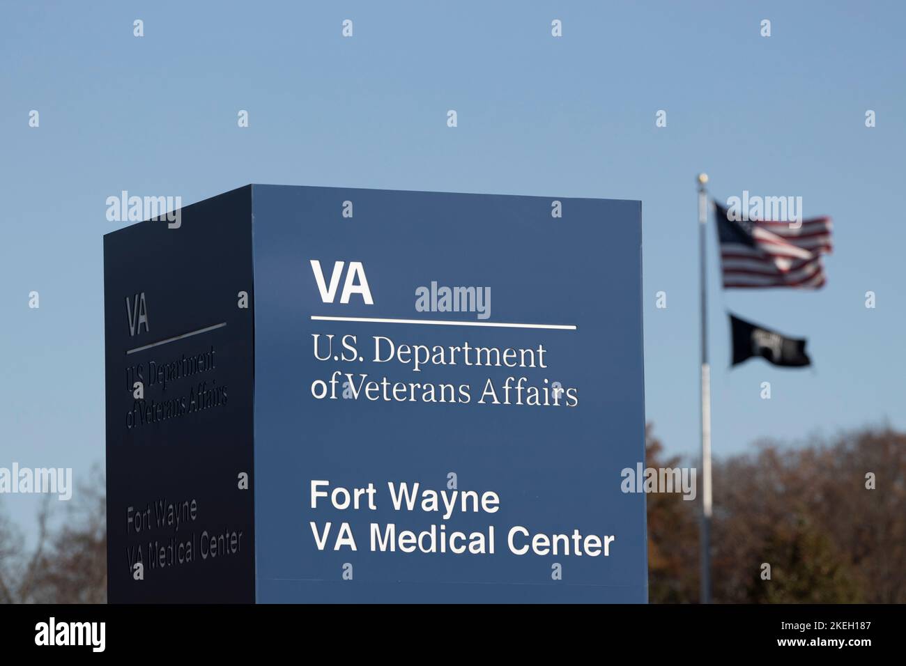 Ft. Wayne - ca. November 2022: U.S. Department of Veterans Affairs. Die VA bietet Militärveteranen Gesundheitsdienste an. Stockfoto