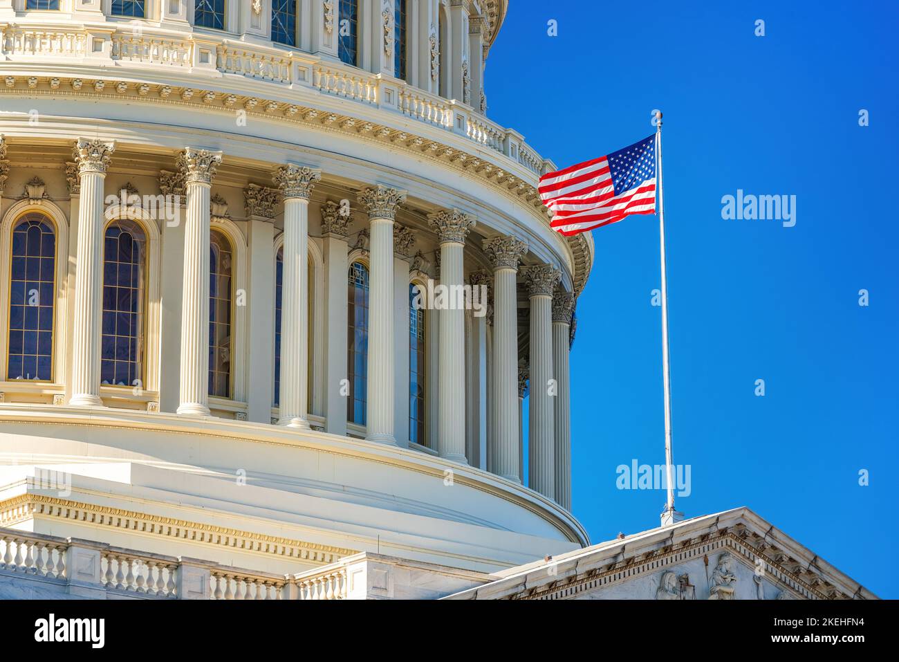 US Capitol und Flagge, Washington DC Stockfoto