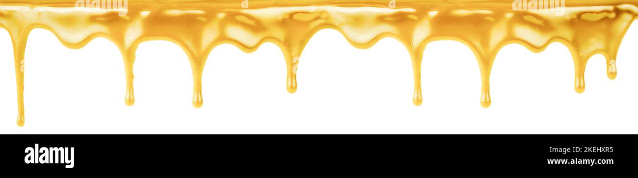 Undichtes Goldmetall, isoliert auf weiß Stockfoto