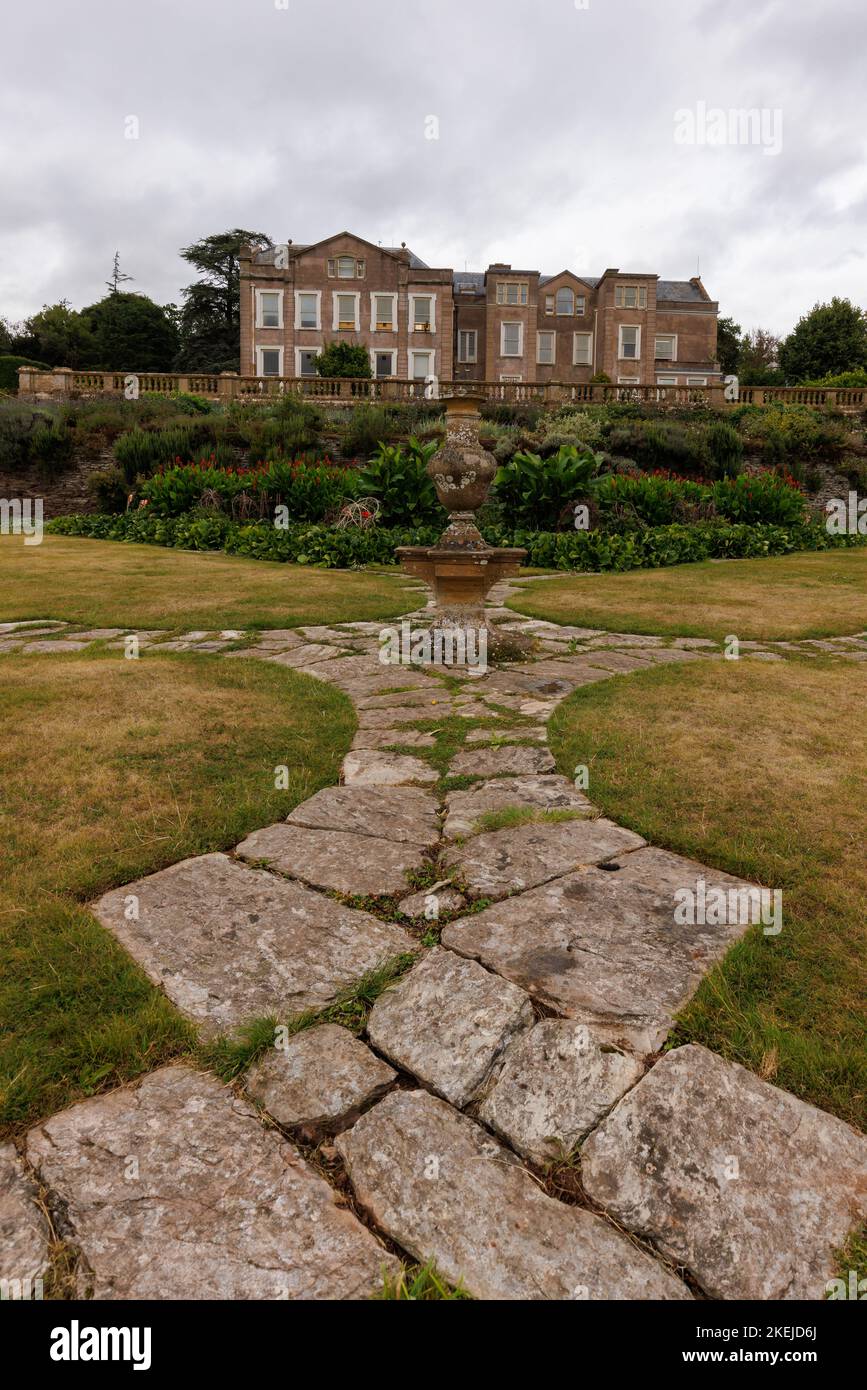 Blick auf das Haupthaus in Hestercombe House & Gardens Stockfoto