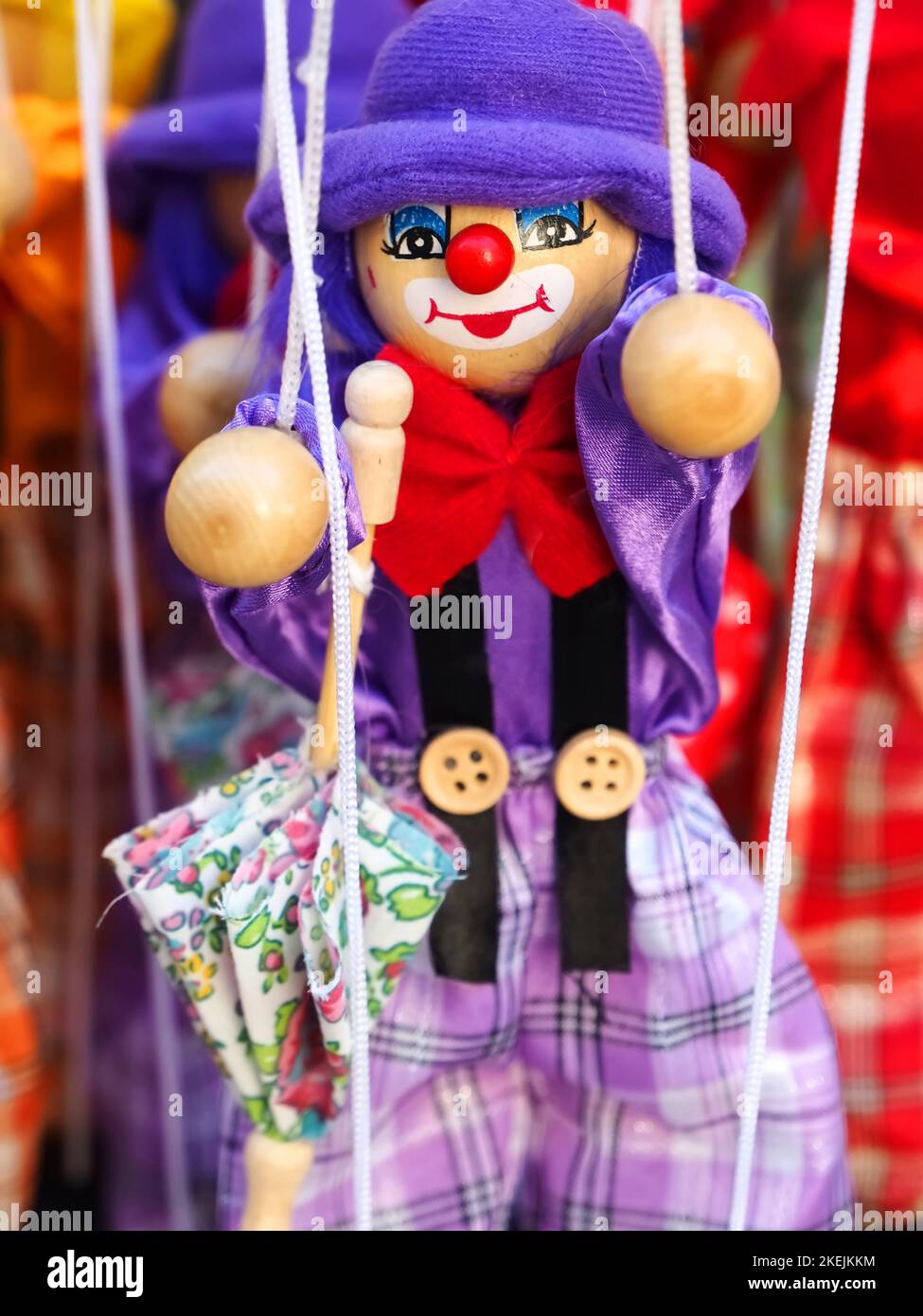 Niedliche Clown Marionette Puppen für Kinder Stockfoto