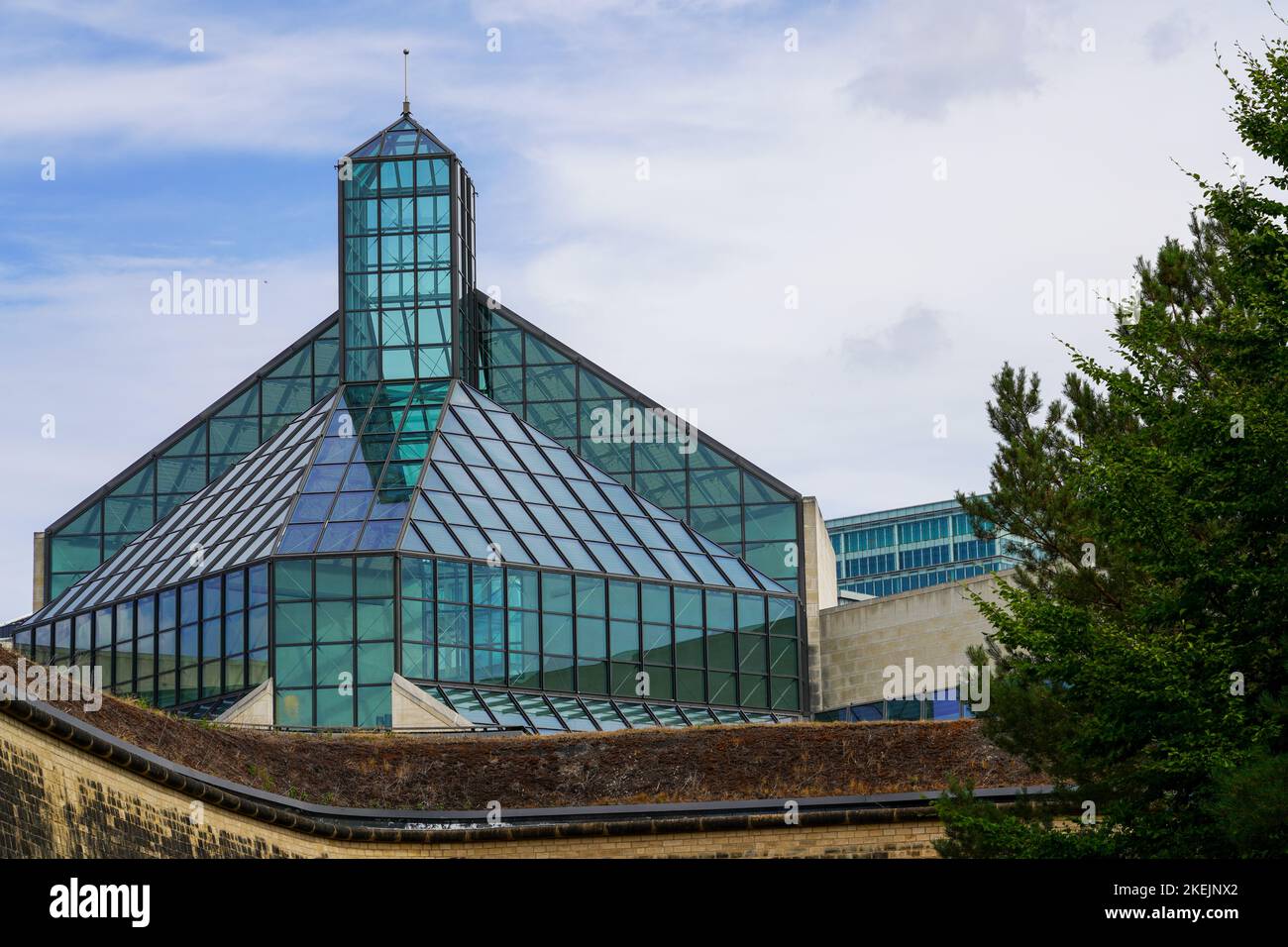 Das Musée d'Art Moderne Grand-Duc Jean, oder Mudam, ist Luxemburgs Museum für moderne Kunst. Es befindet sich auf dem Gelände des Fort Thüngen. Stockfoto