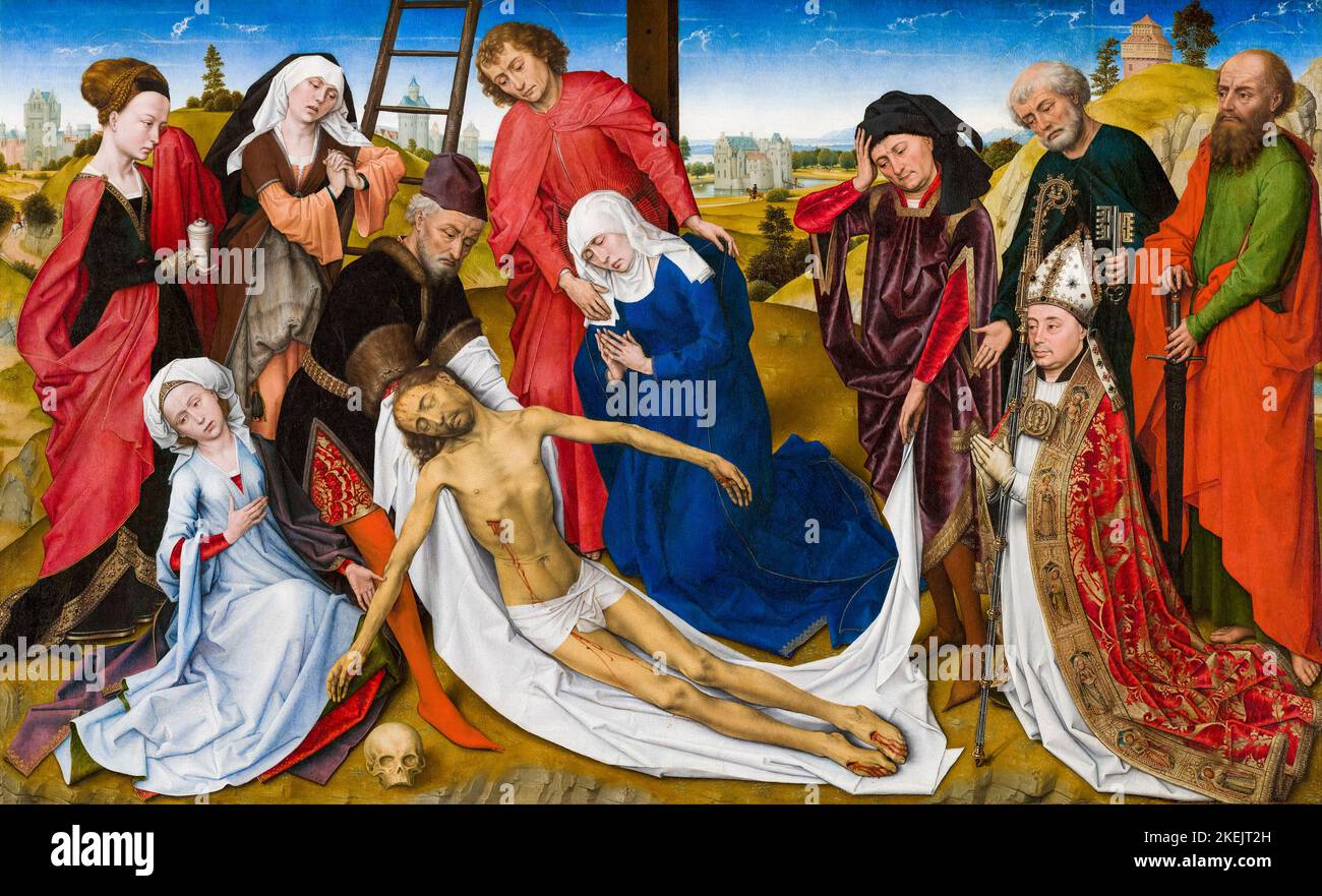 Die Klage Christi, Ölgemälde auf Tafel von Rogier van der Weyden, 1460-1464 Stockfoto