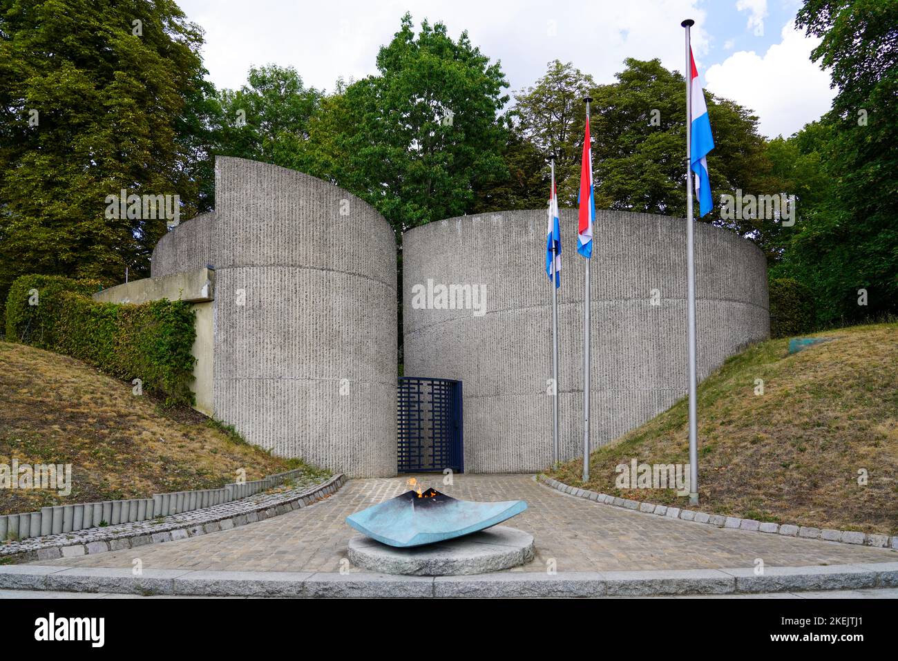 Das nationale Denkmal Luxembourg Solidarity zum Gedenken an die Toten des Zweiten Weltkriegs und zum Gedenken an den Widerstand und die Solidarität. Stockfoto