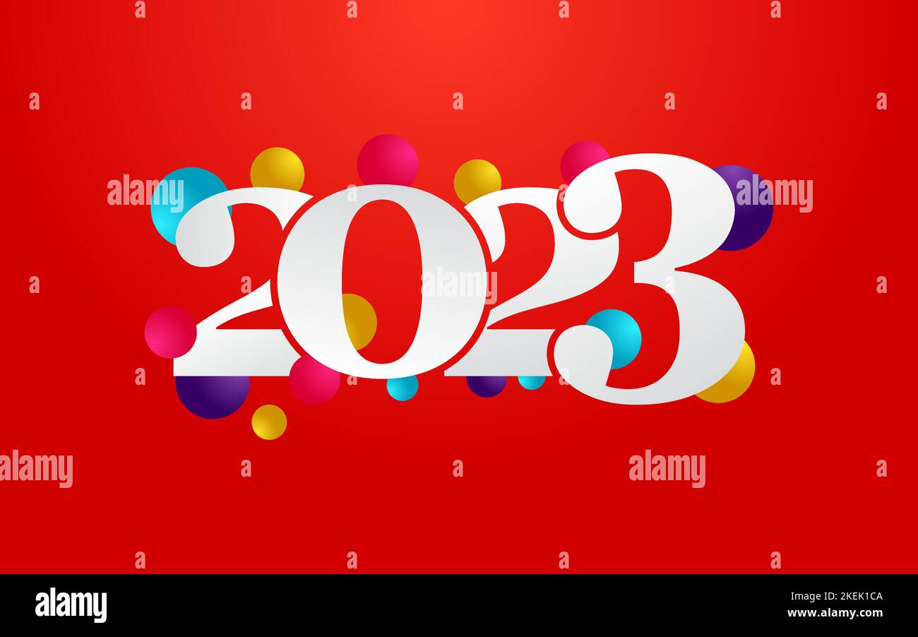 Neues 2023 Jahre TypografieDesign. Abbildung mit 2023 Ziffern und Logo