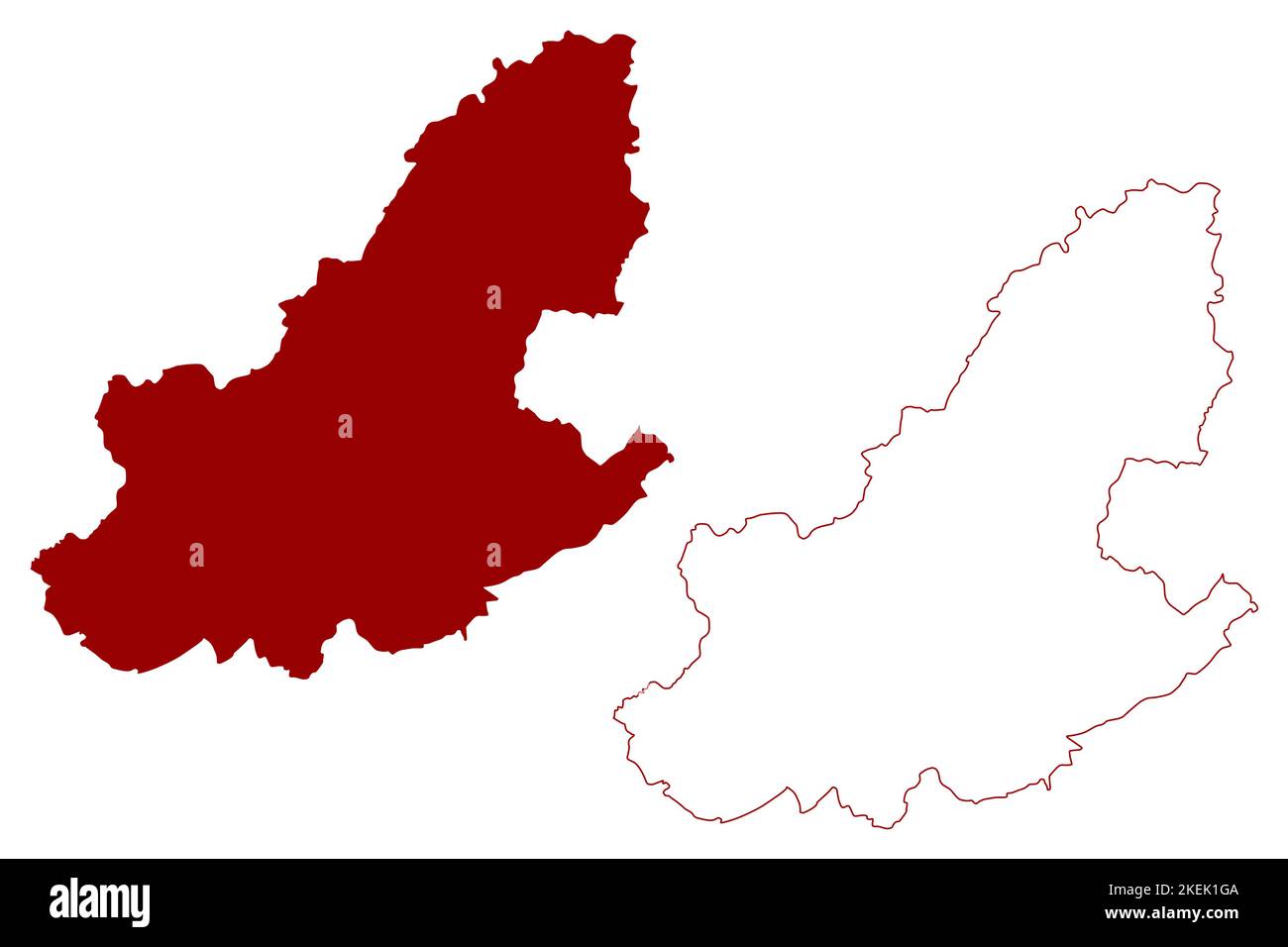 North West Leicestershire nicht-Metropolregion (Vereinigtes Königreich Großbritannien und Nordirland, zeremonielle Grafschaft Leicestershire oder Leics, Stock Vektor