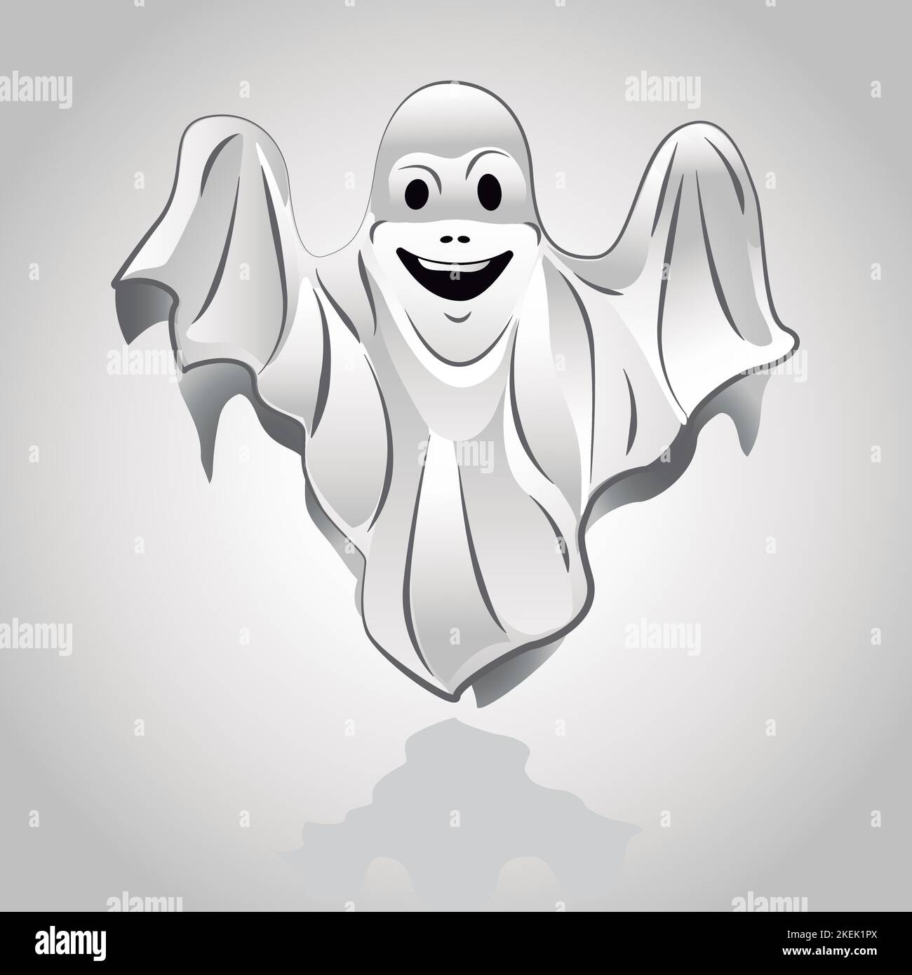 Cartoon Geist Vektorbild, Halloween niedlichen Charakter, Stock Vektor