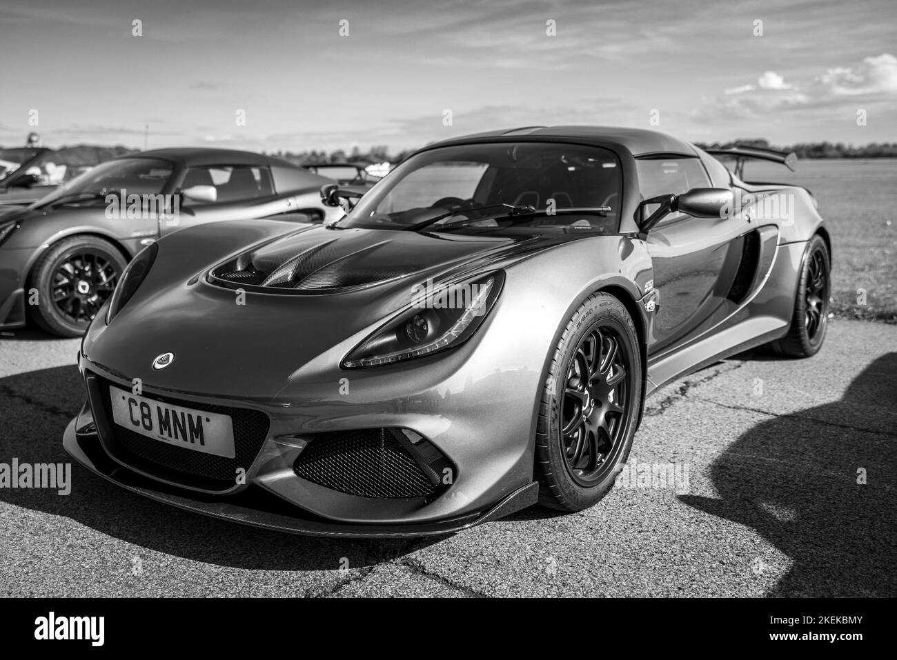 Lotus Exige Sport 410 ‘C8 MNM’ auf der Poster Cars & Supercars Assembly im Bicester Heritage Center zu sehen. Stockfoto