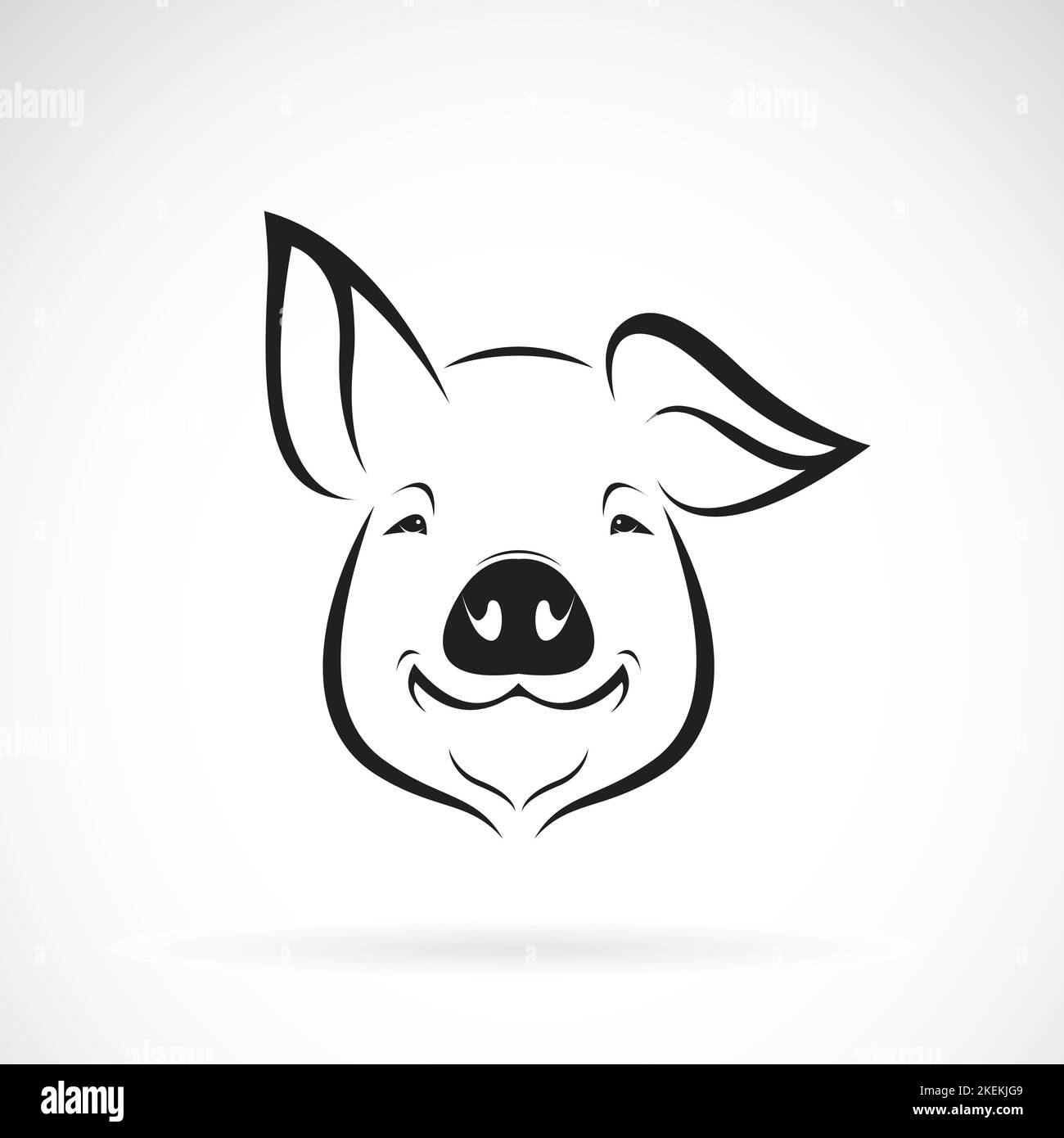 Vektor von Schwein Kopf Design auf weißem Hintergrund., Nutztiere. Leicht editierbare Vektorgrafik mit Ebenen. Stock Vektor