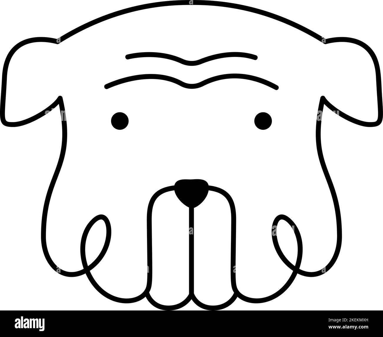 Vector niedlichen einzeiligen Hund Logo. Minimalistisches Haustier im abstrakten handgezeichneten Stil, minimalistische Einlinizeichnung. Schönes abstraktes Minimal Stock Vektor