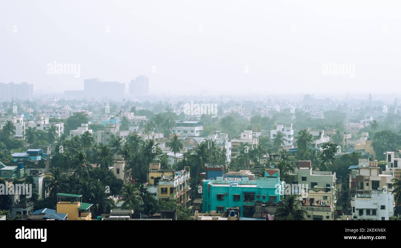 Kalkutta City of Joy Skyline View. Landschaft Stadtbild Indien. Architektur Business Travel Tourism Center City. Kalkutta West Bengalen Indi Stockfoto