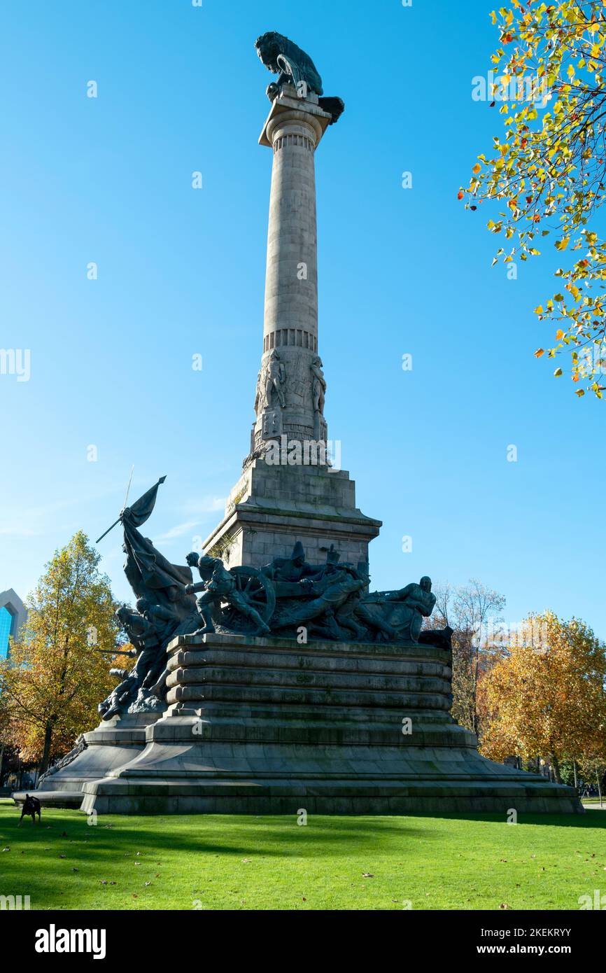 Rotunda da Boavista, Praça de Mouzinho de Albuquerque. Erinnert an den Sieg der Portugiesen und Briten gegen die französischen Truppen. Halbinselkrieg Stockfoto