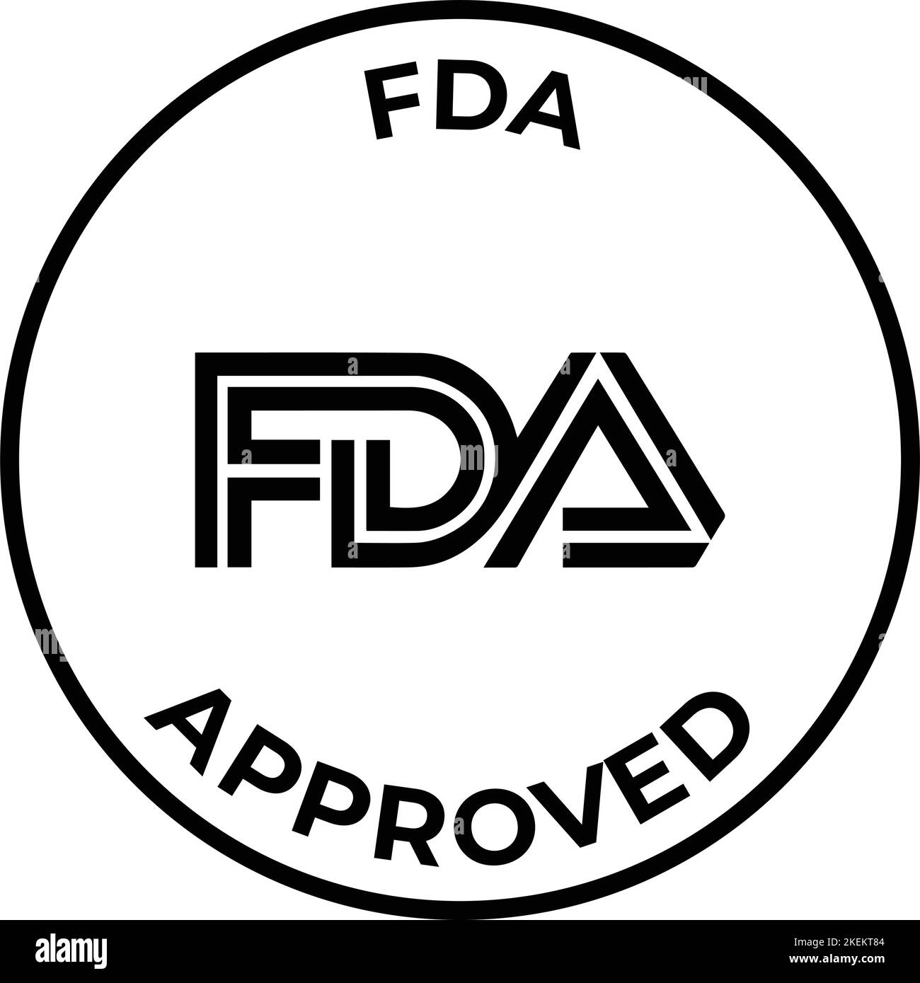 Ein Symbol mit FDA-Zulassung isoliert auf weißem Hintergrund Stock Vektor