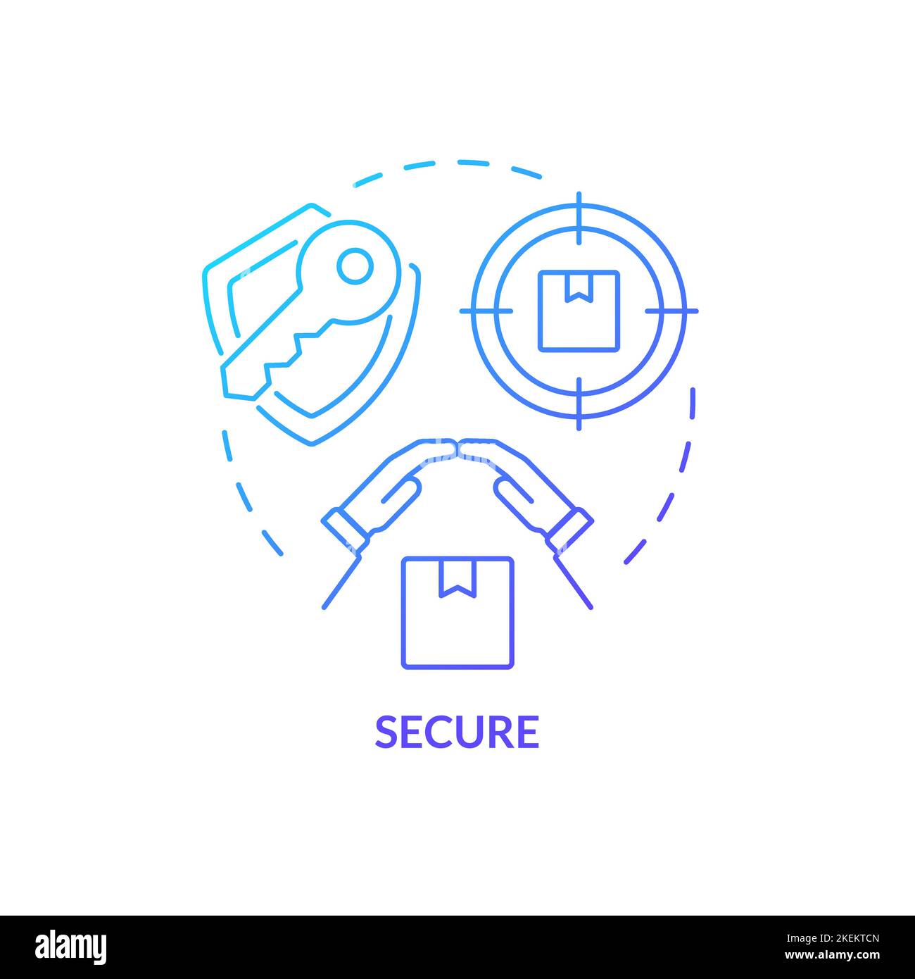 Symbol für sicheres blaues Gradientenkonzept Stock Vektor