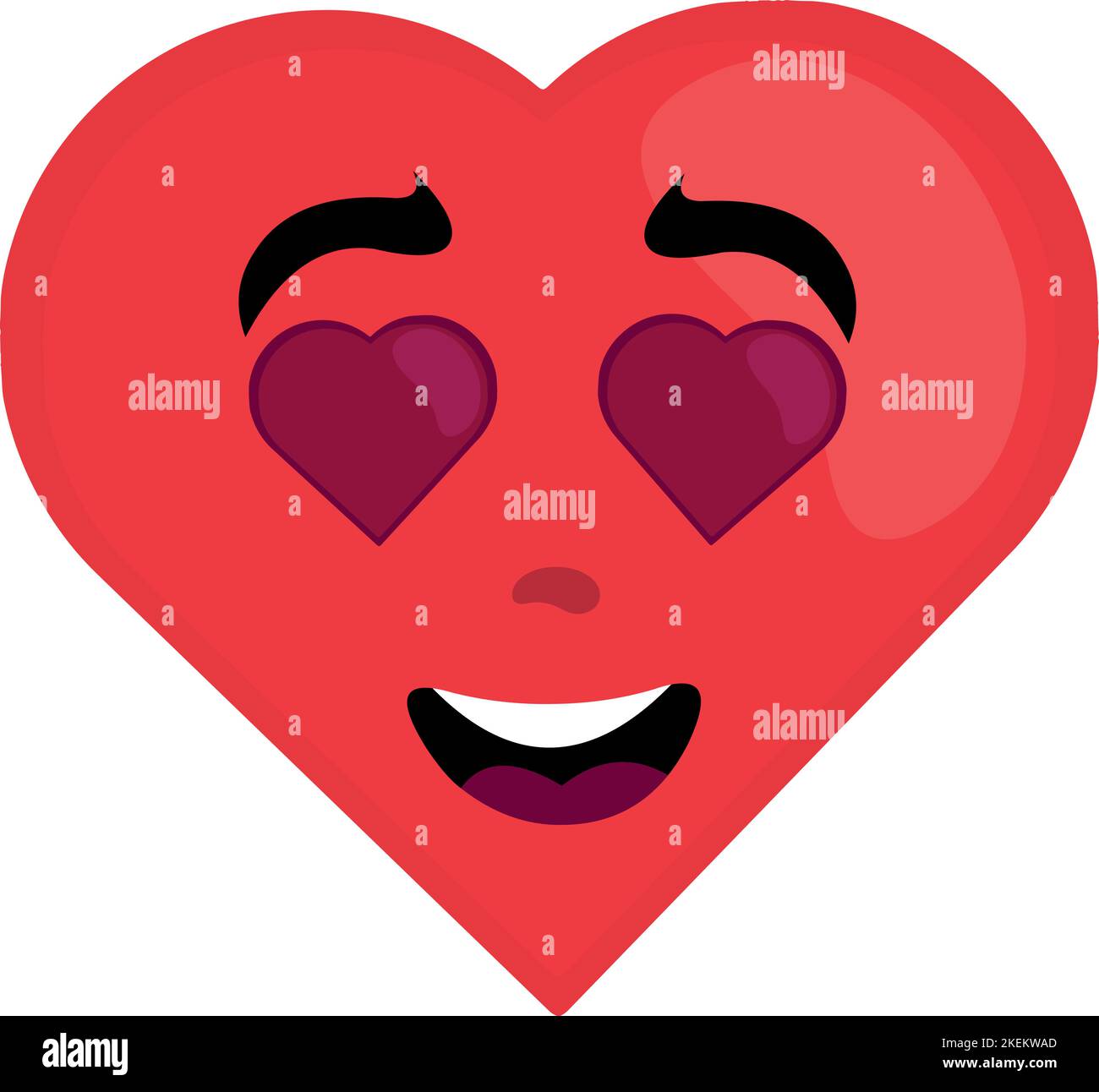 vektor-Illustration von Cartoon-Charakter eines Herzens mit Augen der Liebe Stock Vektor