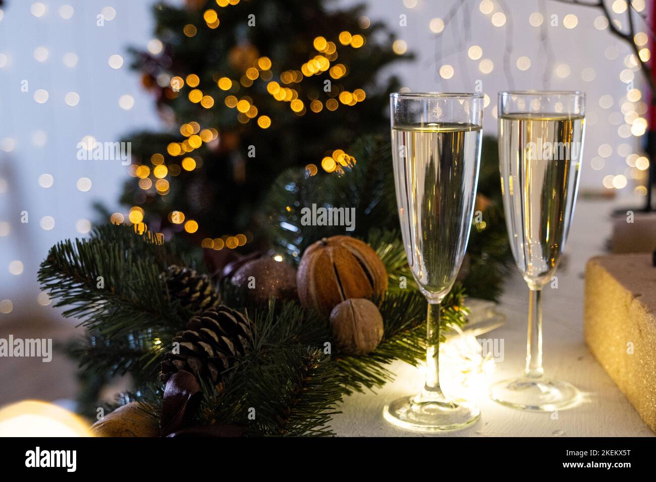 Weihnachtsdekor essen Neues Jahr Weihnachtsbaum Süßigkeiten Stockfoto