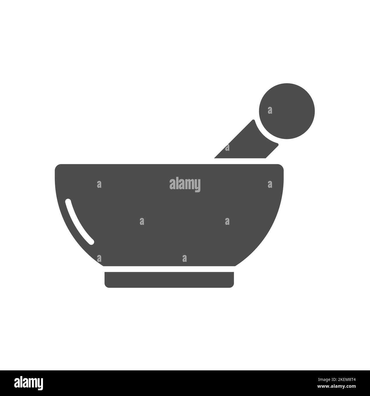 Mörtel und Stößel Silhouette Vektor-Symbol isoliert Stock Vektor