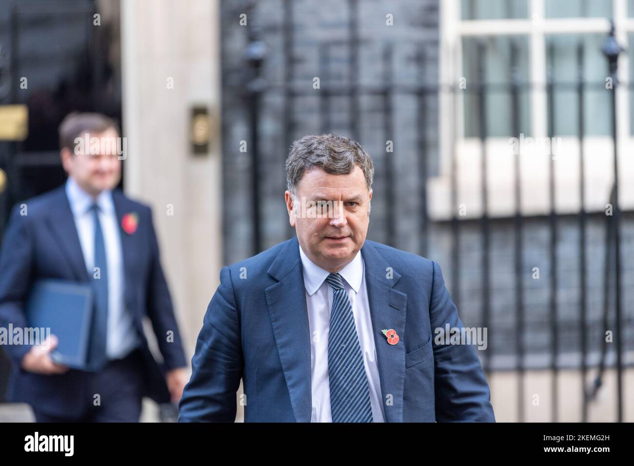 Mel Stride, Arbeits- und Rentensekretär in der Downing Street nach einer Kabinettssitzung. Stockfoto