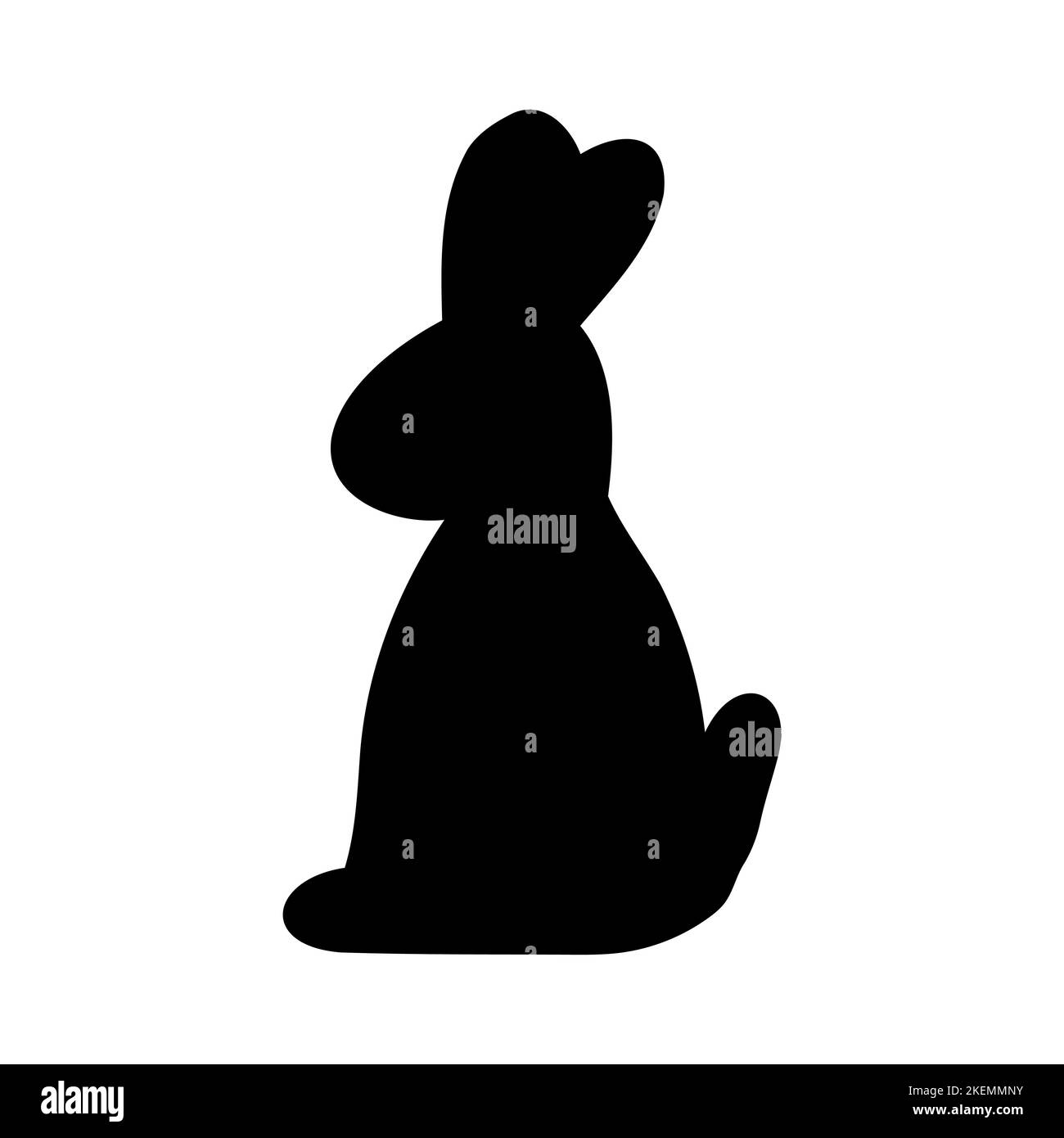 Osterhase Silhouette. Niedliche Cartoon-Kaninchen für Grußkarten oder Aufkleber. Vektor lustige Logo-Design. Stock Vektor