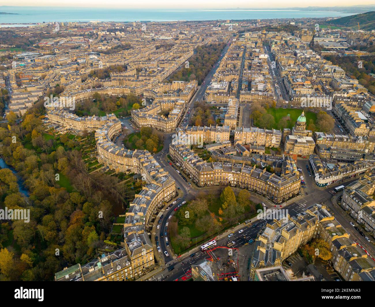 Luftaufnahme der New Town in Edinburgh, ein UNESCO-Weltkulturerbe, Schottland, Großbritannien Stockfoto