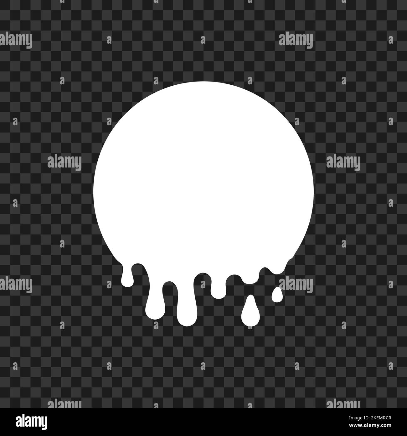 Cremefarbene Aufkleber schmelzen. Logo mit „Circle Drop Milk“. Weiße Vektorflüsse malen Stock Vektor