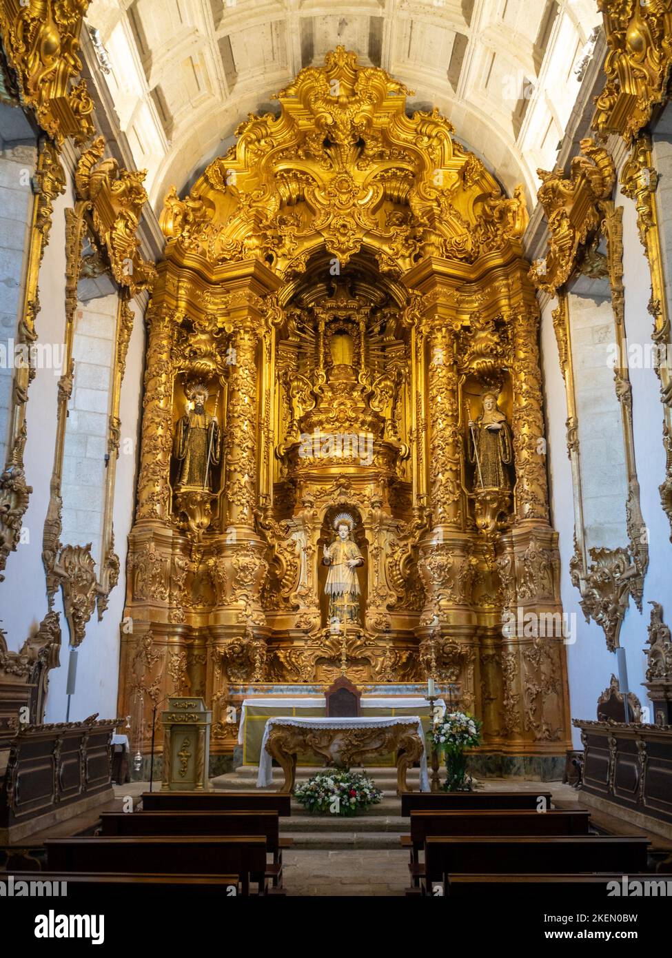 Mosteiro de São Martinho de Tibães Kirche Hochaltar Stockfoto