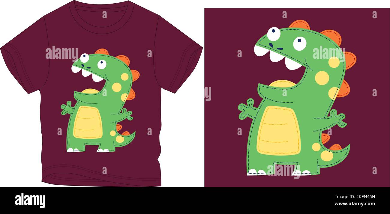 Mini Dino Roaring T-Shirt Grafikdesign Vektordarstellung digitale Datei Stock Vektor