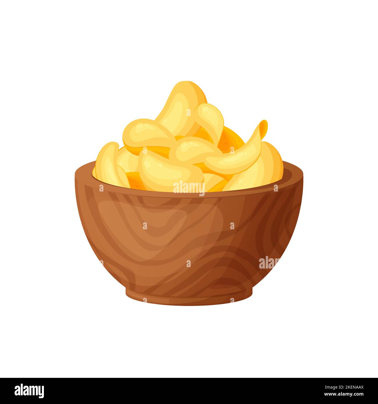 Knusprige Kartoffelchips in Holzschüssel, traditioneller mexikanischer ...