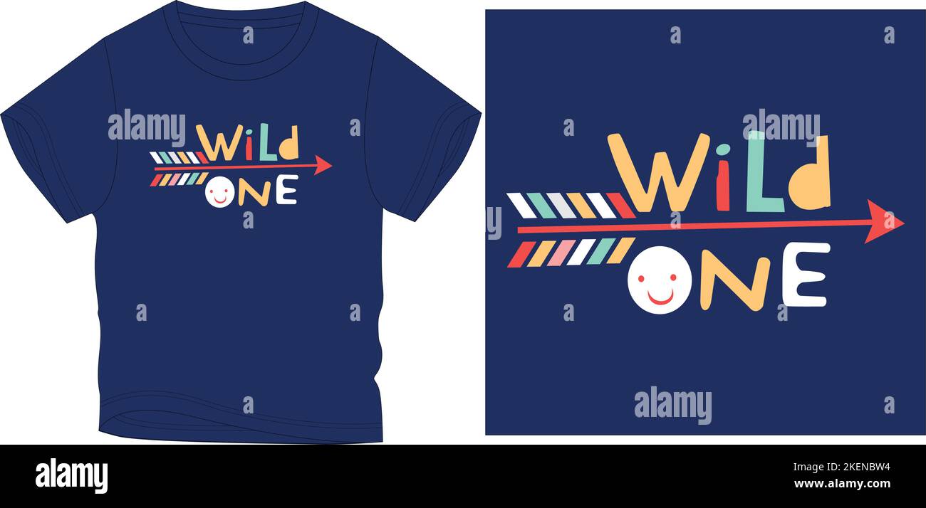 Wild ein T-Shirt Grafik Design Vektor Illustration digitale Datei Stock Vektor