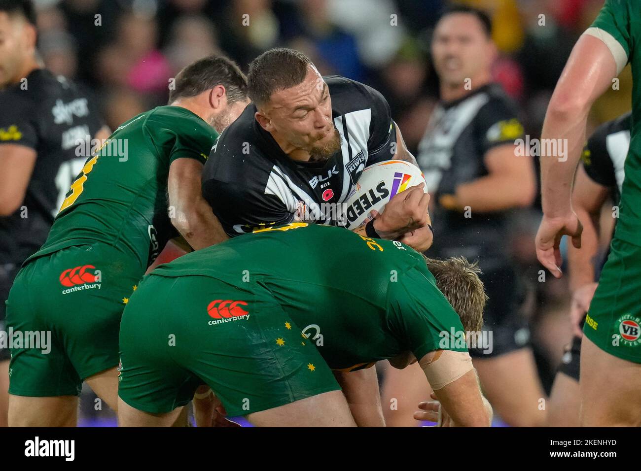 Leeds, Großbritannien. 03.. November 2022. James Fisher-Harris (Penrith Panthers) aus Neuseeland (10) während des Rugby League World 2021-Spiels zwischen Australien und Neuseeland in der Elland Road, Leeds, England am 11. November 2022. Foto von David Horn. Quelle: Prime Media Images/Alamy Live News Stockfoto