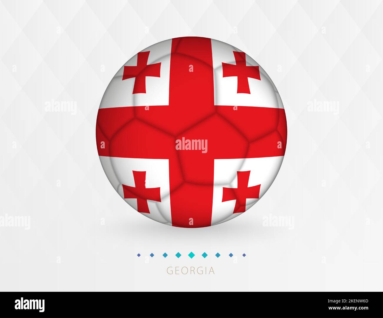 Fußball mit georgischen Flaggen-Muster, Fußball mit Flagge der georgischen Nationalmannschaft. Vector Sport-Symbol. Stock Vektor