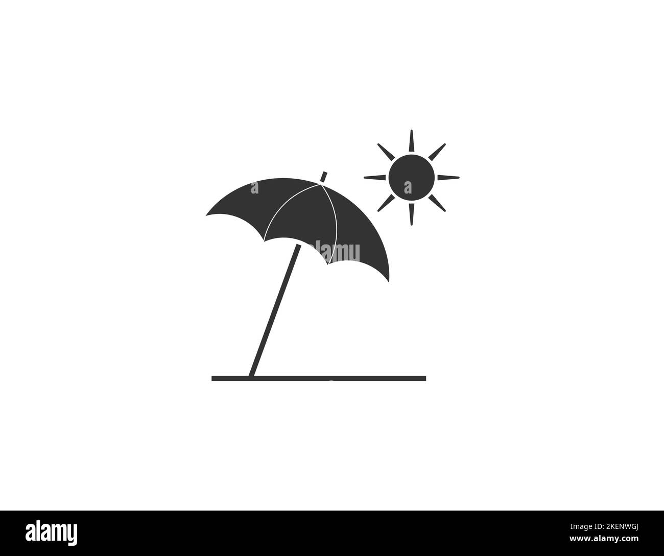 Sonne, Regenschirm, Schutzsymbol. Vektorgrafik. Stock Vektor