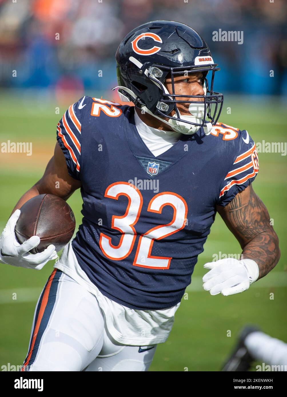 Chicago, IL, USA. 13.. November 2022. Chicago bears #32 David Montgomery in Aktion während eines Spiels gegen die Detroit Lions in Chicago, IL. Mike Wulf/CSM/Alamy Live News Stockfoto