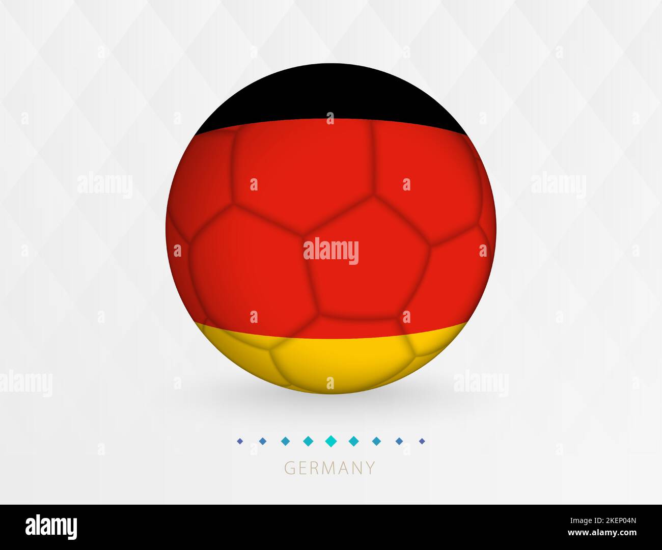 Fußball mit Deutschland-Flagge Muster, Fußball mit Flagge der deutschen Nationalmannschaft. Vector Sport-Symbol. Stock Vektor