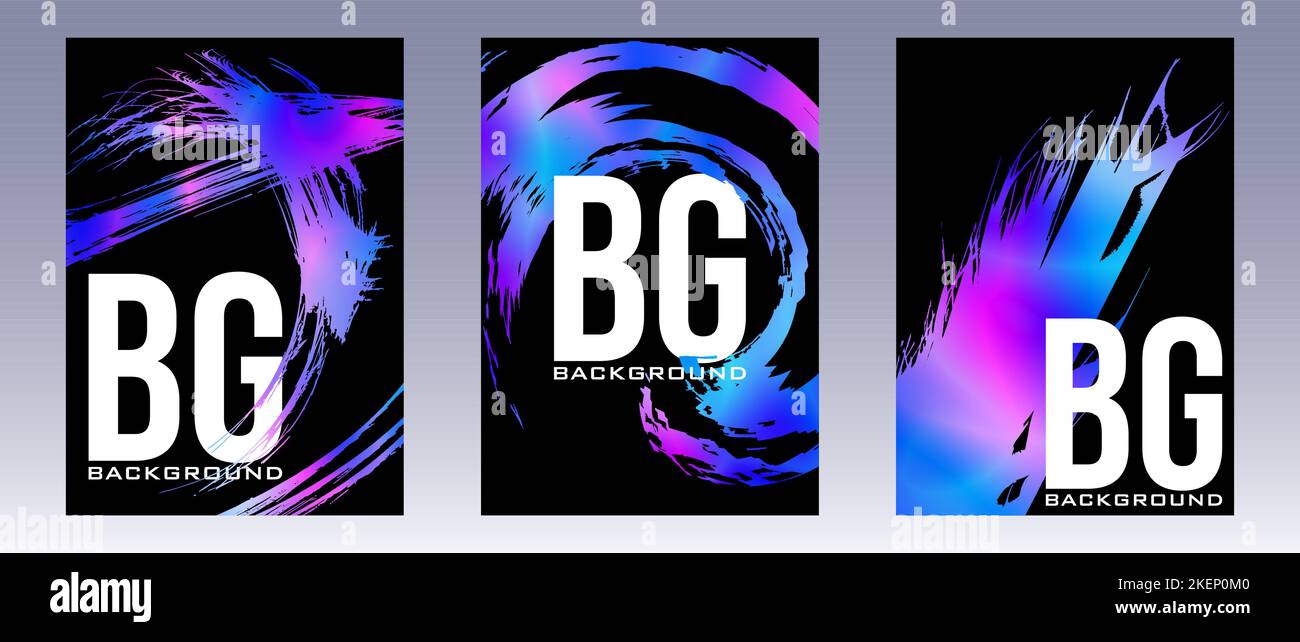 Set von abstrakten vertikalen Poster-Vorlagen mit versicolor-Spritzern. Vektorgrafiken Stock Vektor