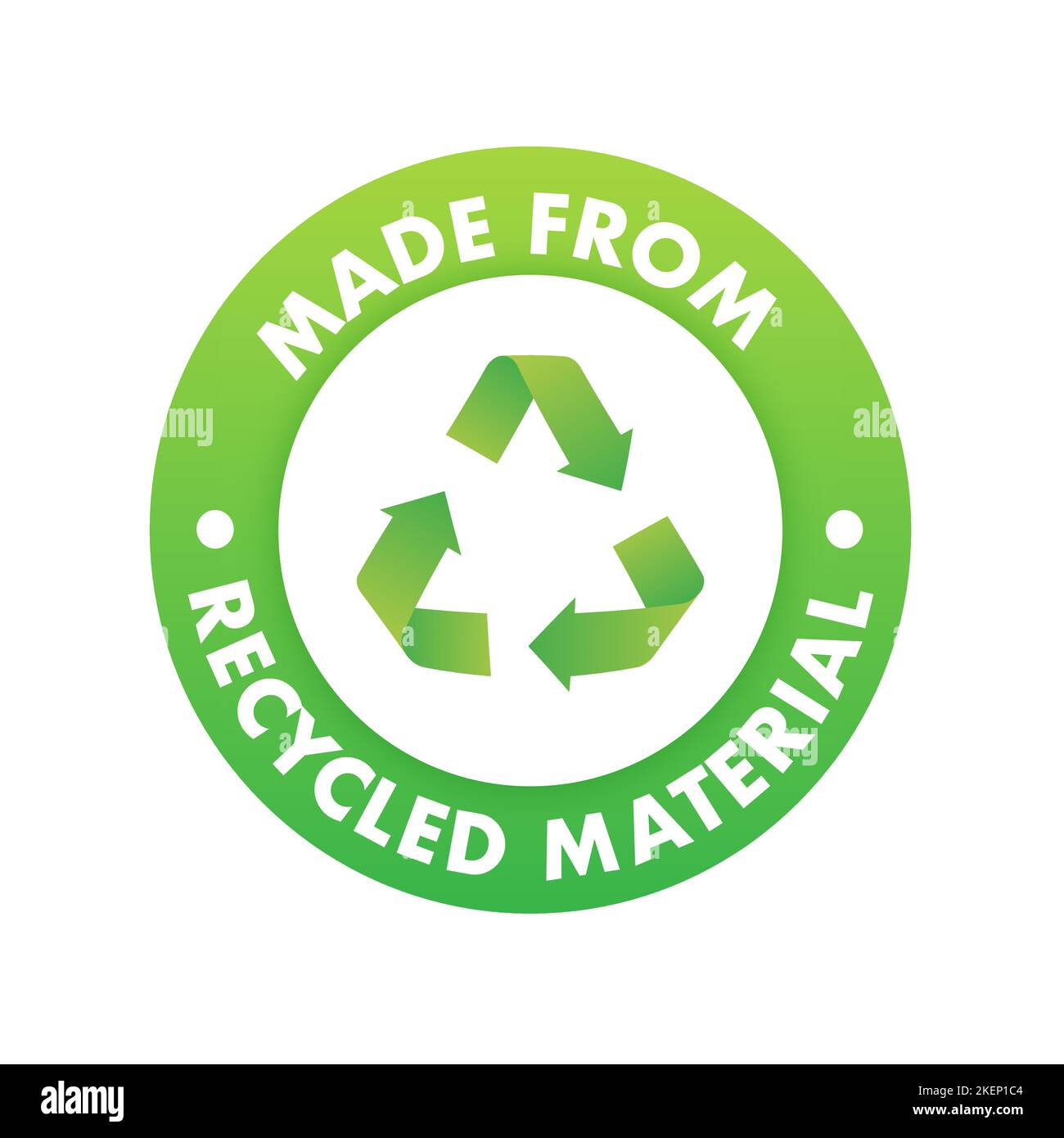 Hergestellt mit Recycling-Materialien Schild, Etikett. Vektorgrafik Stock Vektor
