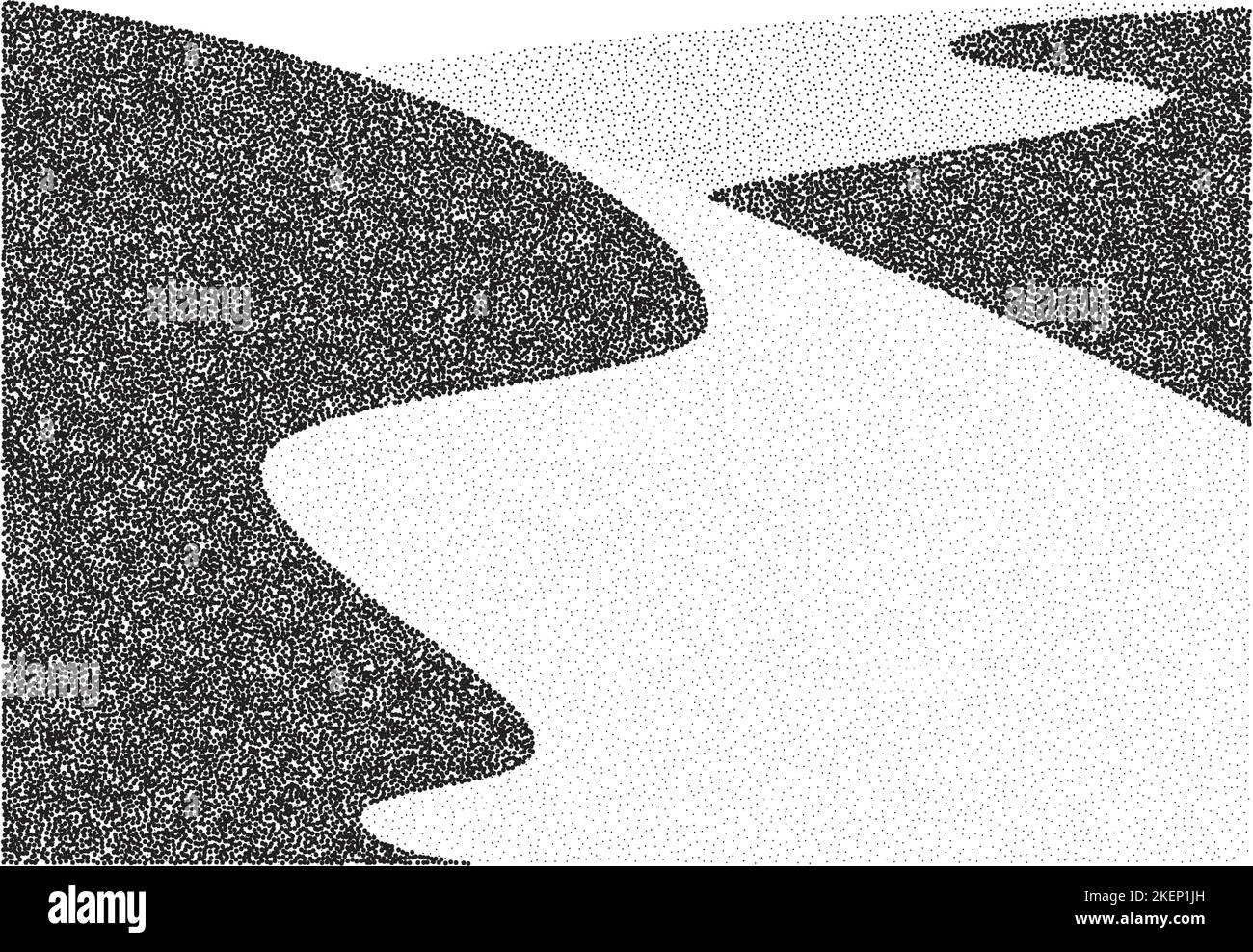 Getreidedünenwüste. Stupple östlichen Landschaft und Terrain Hintergrund. Sandhügel im Punktmuster. Grafik mit strukturiertem Verlauf. Stock Vektor