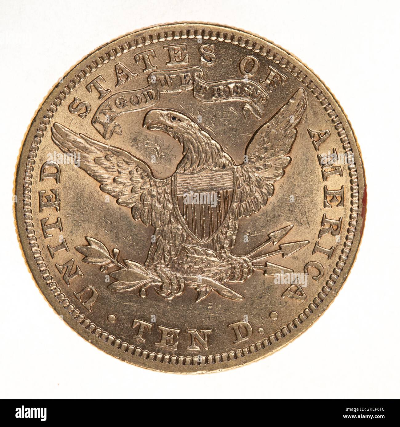 Gold 1901 Liberty Zehn-Dollar-Münze - Eagle Reverse Stockfoto