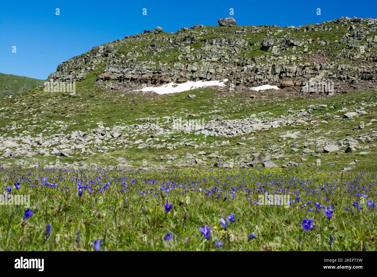 Wunderschöne Landschaft mit Gletscher in den Hügeln des Hochlandes in Artvin Stockfoto