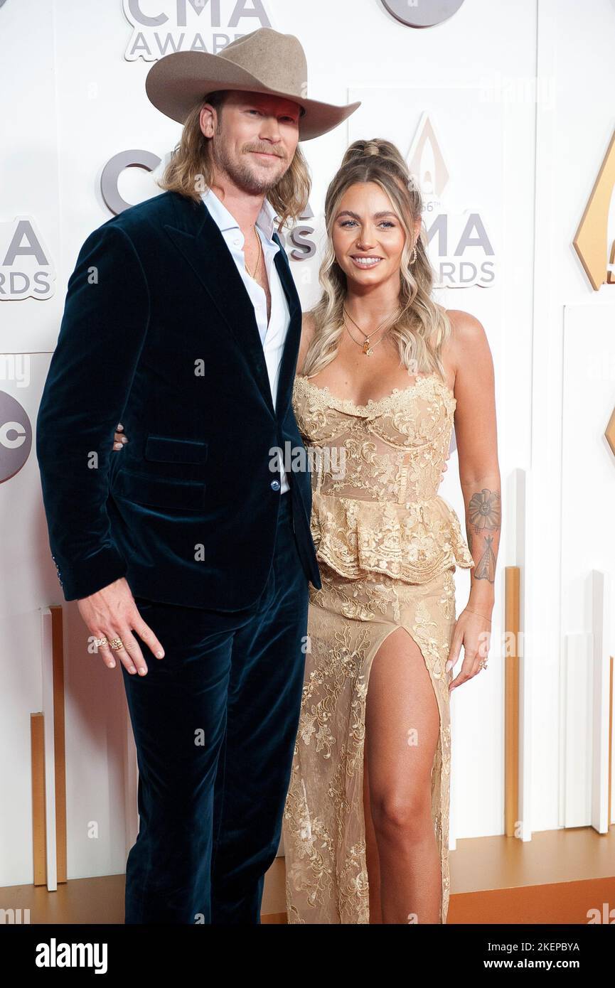 09. November 2022 - Nashville, Tennessee; USA - BRIAN KELLEY kommt zu den jährlichen CMA Awards 56., die in der Bridgestone Arena im Stadtzentrum von Nashville stattgefunden haben. Copyright 2022 Jason Moore. (Bild: © Jason Moore/ZUMA Press Wire) Stockfoto