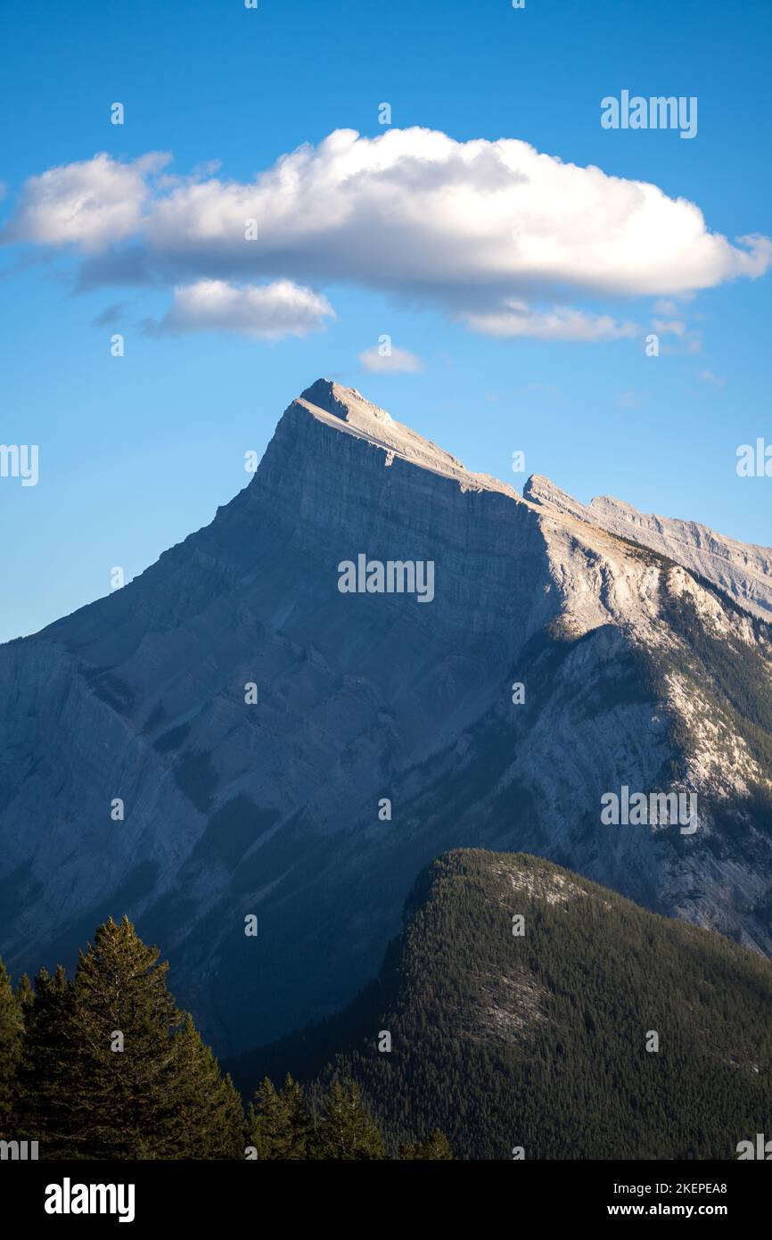 Blick auf den rundle-Berg im banff-Nationalpark Stockfoto