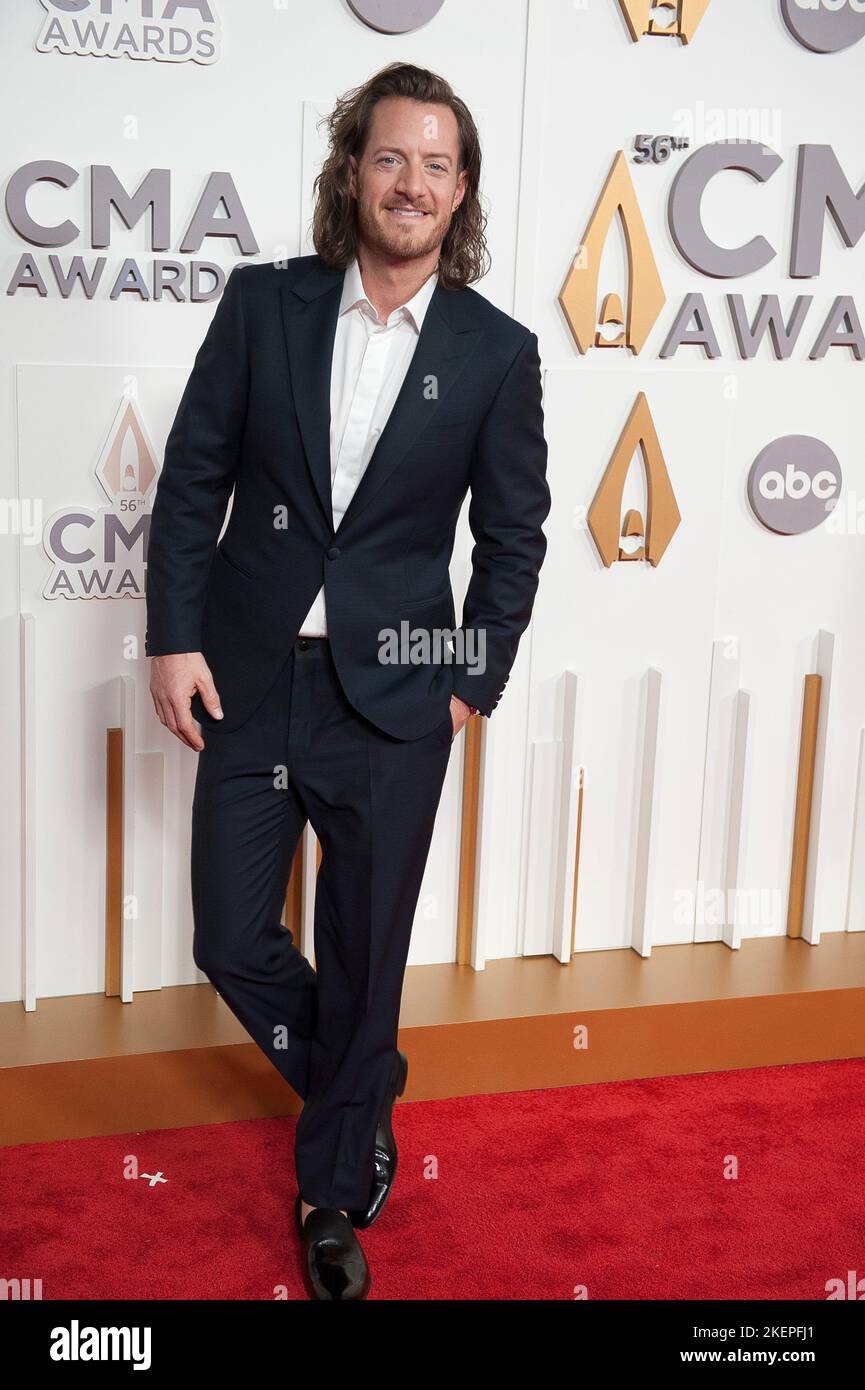 09. November 2022 - Nashville, Tennessee; USA - TYLER HUBBARD kommt zu den jährlichen CMA Awards 56., die in der Bridgestone Arena im Stadtzentrum von Nashville stattfanden. Copyright 2022 Jason Moore. (Bild: © Jason Moore/ZUMA Press Wire) Stockfoto