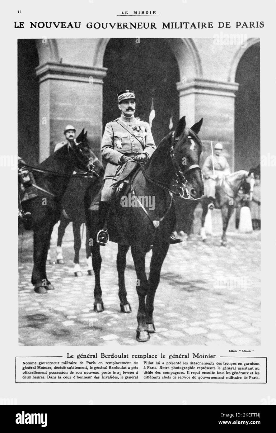 WW1 - 14-18 - großer Krieg - General Pierre BERDOULAT (1861-1930) Stockfoto