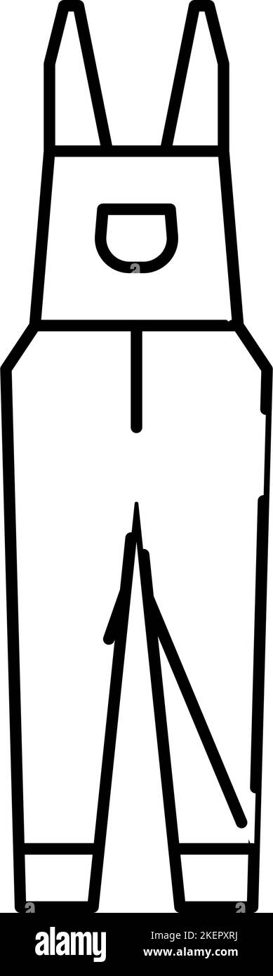 Latzhose Hosen Bekleidung Linie Symbol Vektor Illustration Stock Vektor