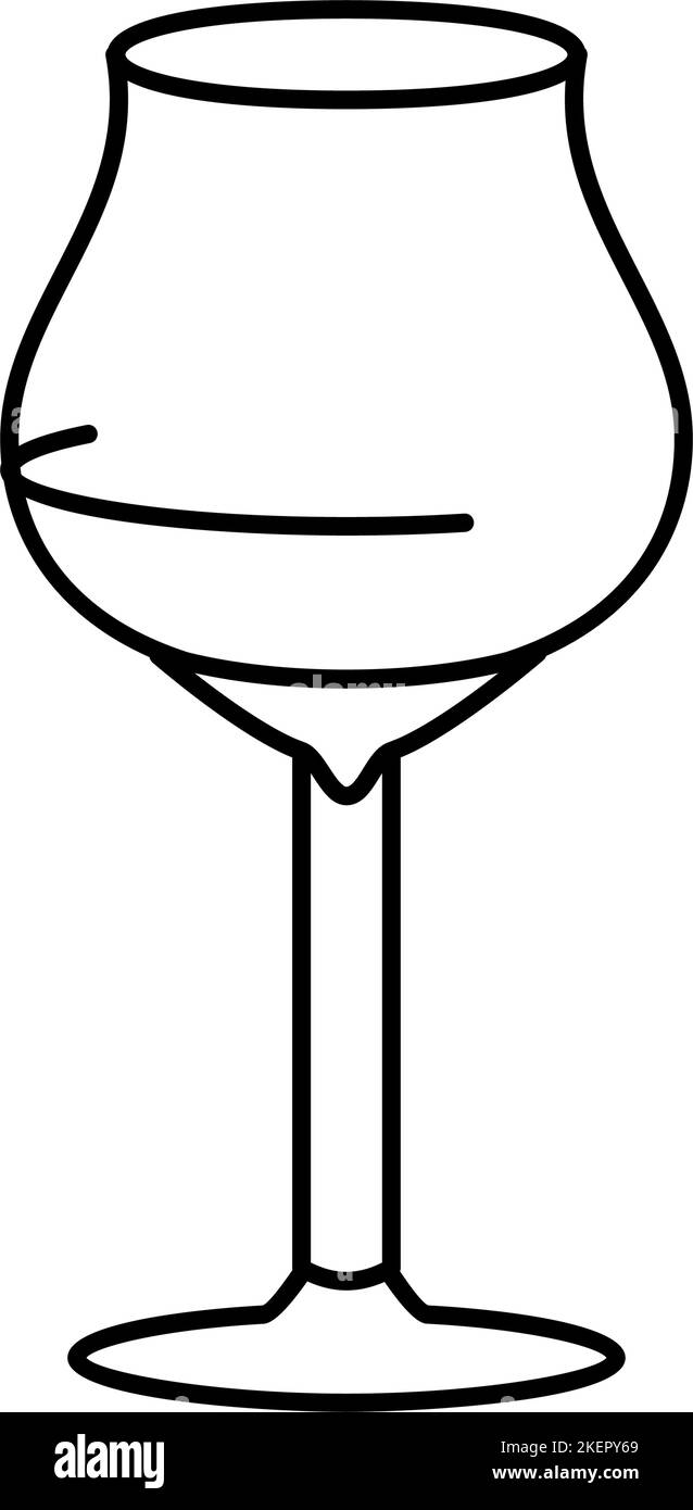 Alkohol Wein Glas Linie Symbol Vektor Illustration Stock Vektor