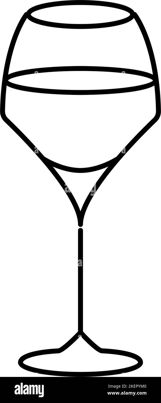 Cocktail Wein Glas Linie Symbol Vektor Illustration Stock Vektor