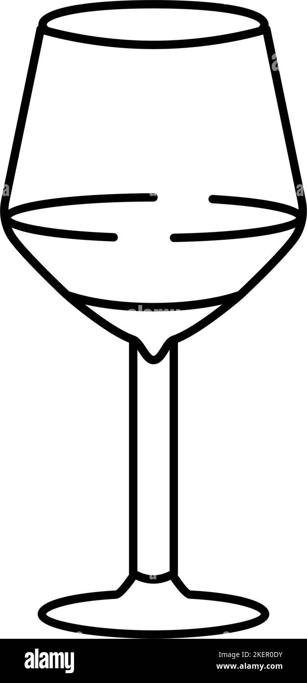Transparente Weinglas Linie Symbol Vektor Illustration Stock Vektor