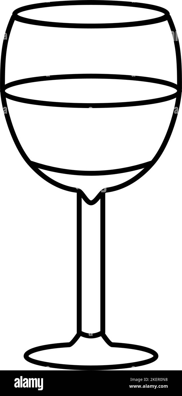 Getränk Wein Glas Linie Symbol Vektor Illustration Stock Vektor